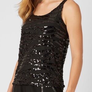Almost Famous Black sequin Sleeveless Top